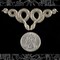 Antiqued Silver Plated Brass Double Snake Centerpiece Pendant Stamping - S-P24
